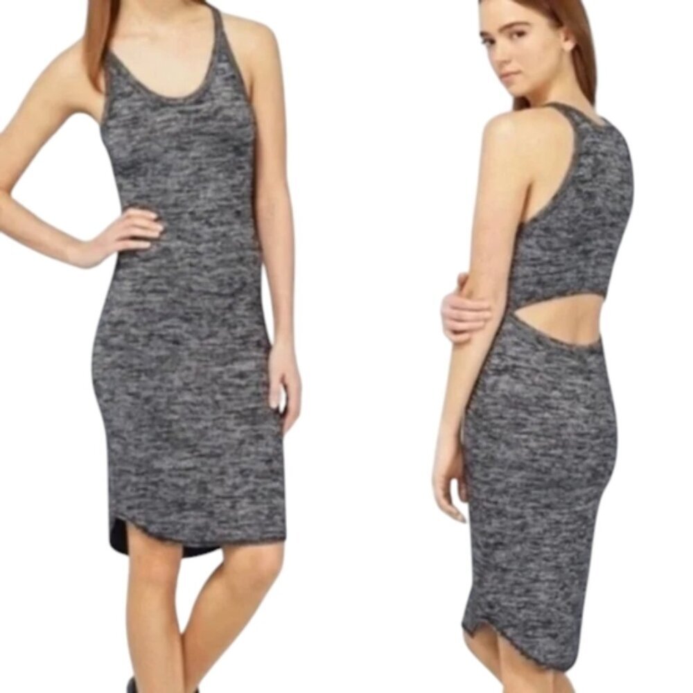 Aritzia Wilfred Free Heathered Open Cut Out Back Stretch Midi Dress XS - Picture 1 of 7